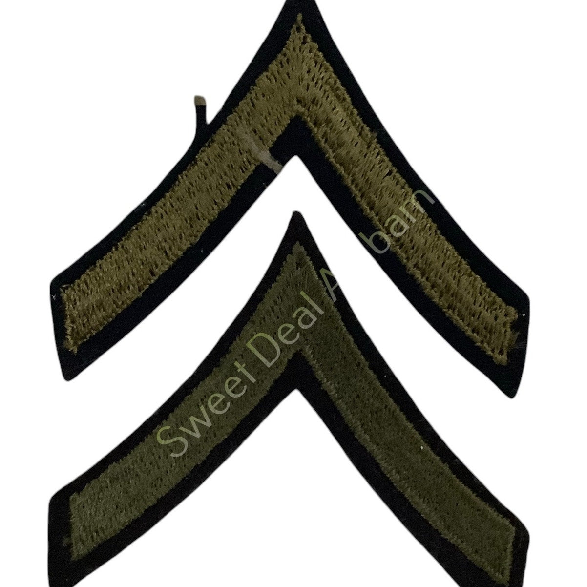 1 Set Embroidered Private 2nd Class (E-2) Sew-On Chevrons, 2.5"H x 3"W