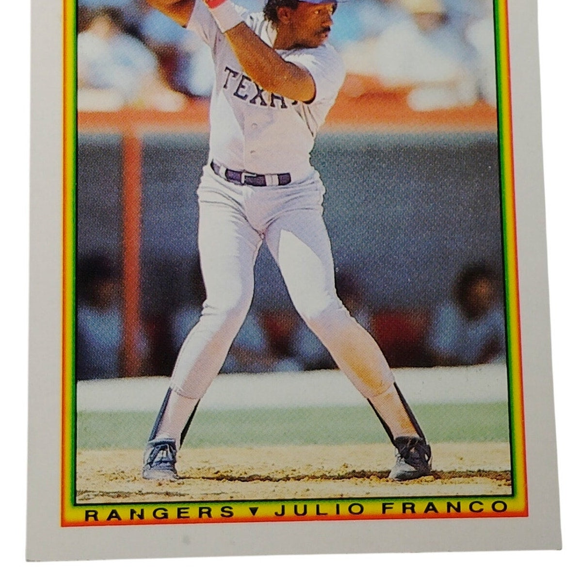 1990 Bowman Julio Franco #497 Texas Rangers Second Baseman MLB Baseball Card NM