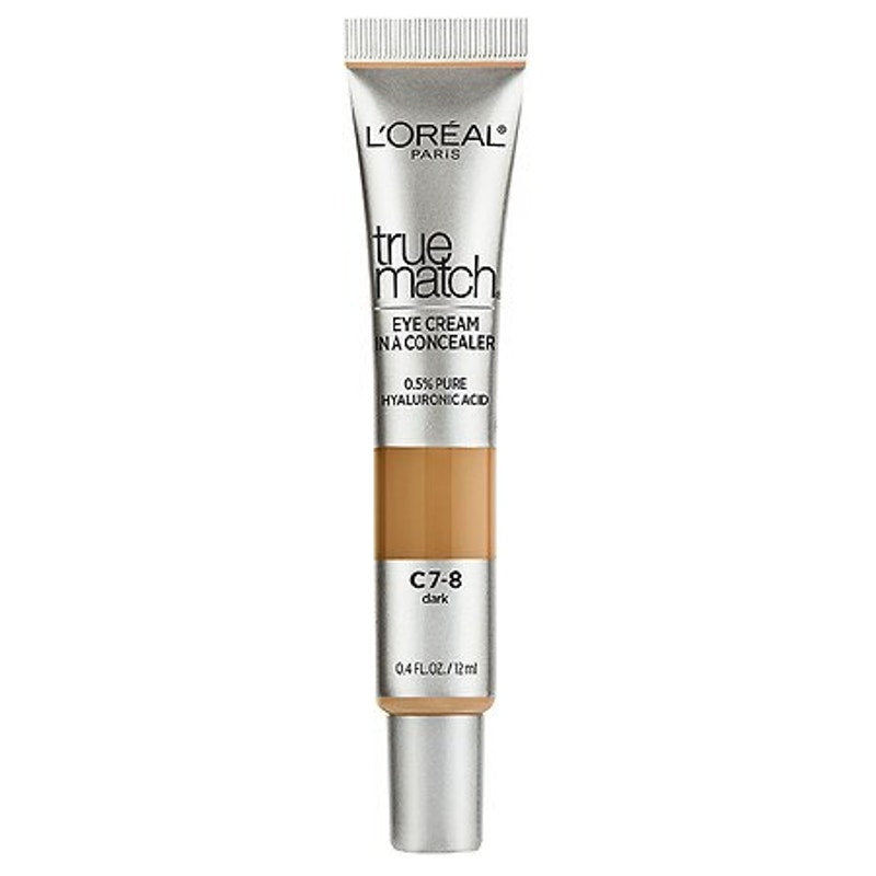 L'Oréal Paris True Match Eye Cream in a Concealer Dark C7-8 0.5% Hyaluronic Acid