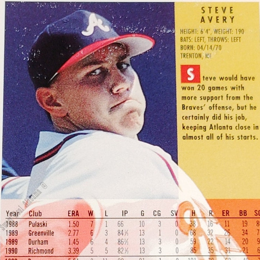 Steve Avery, Atlanta Braves, #350, 1994 Fleer Baseball Collector's Card