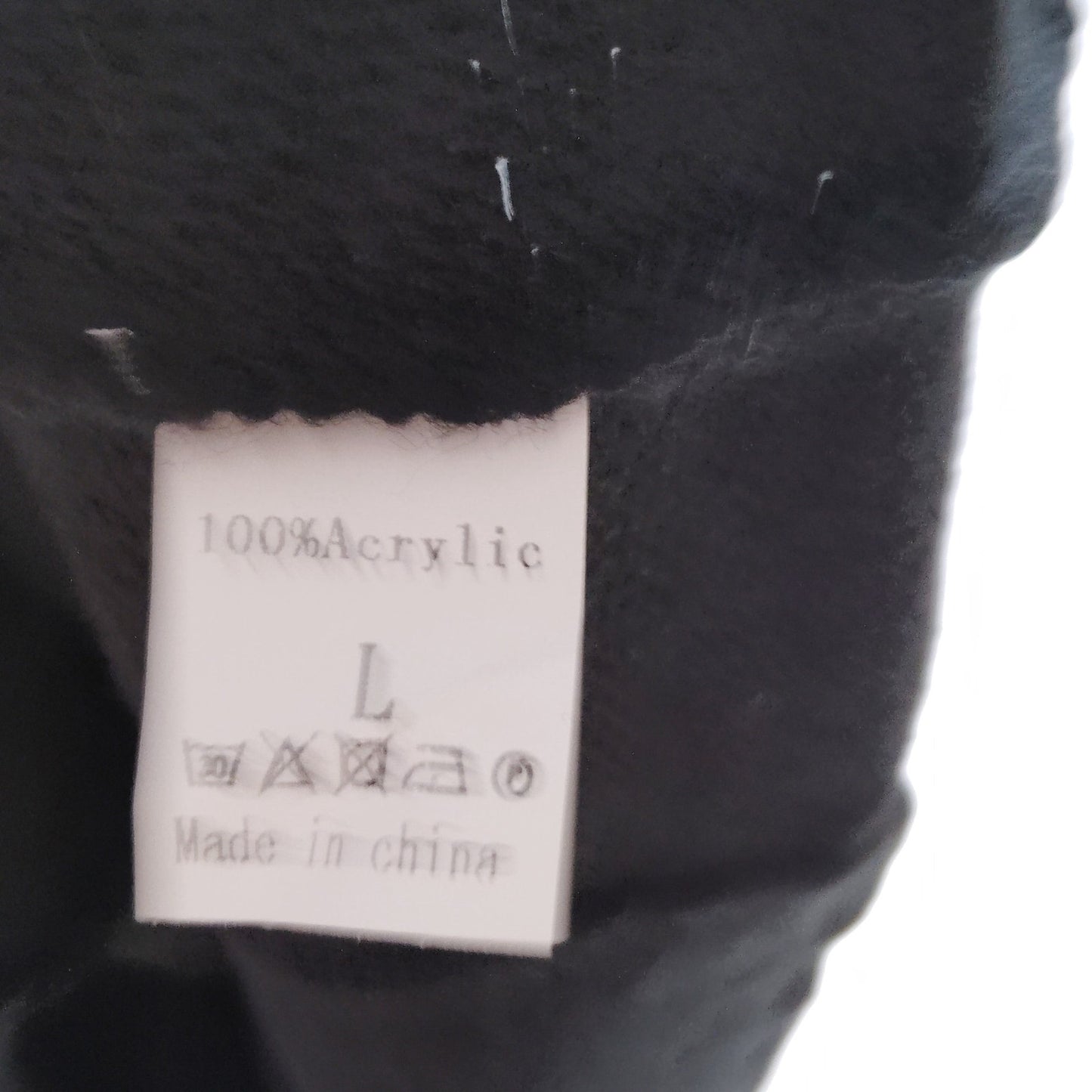 Dark Gray Long Acrylic Shrug Sweater Wrap Front Size Large NEW