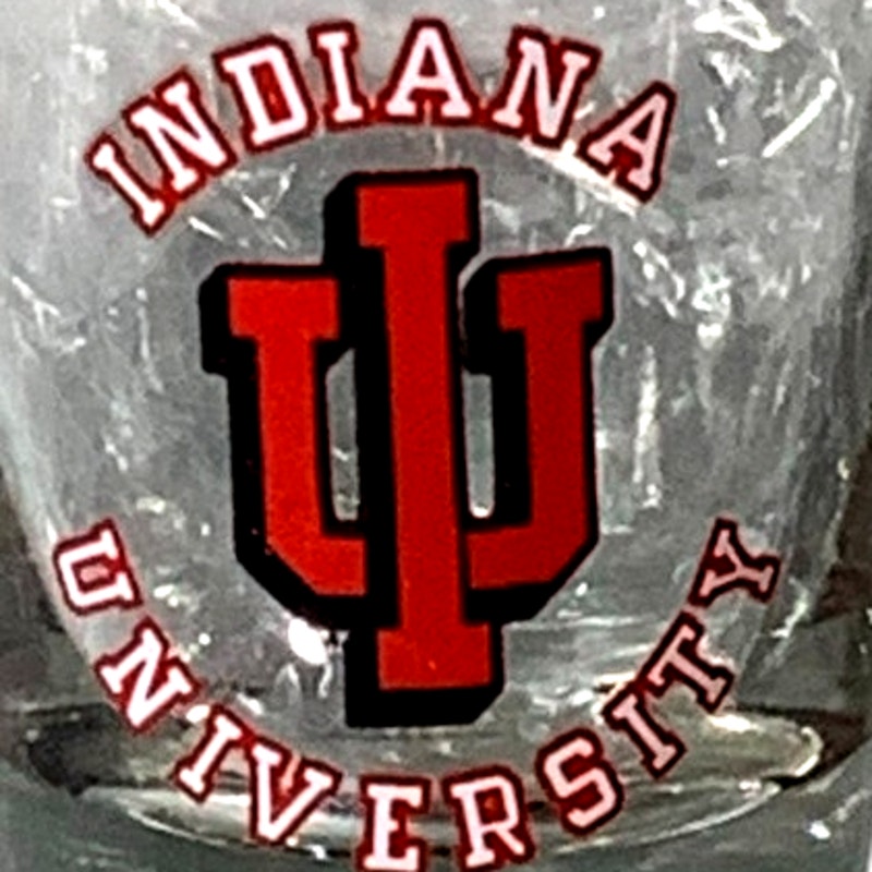 1990 Big 10 (11) NCAA Indiana University, Hoosiers, Shot Glass, 2"D x 2-1/2"H