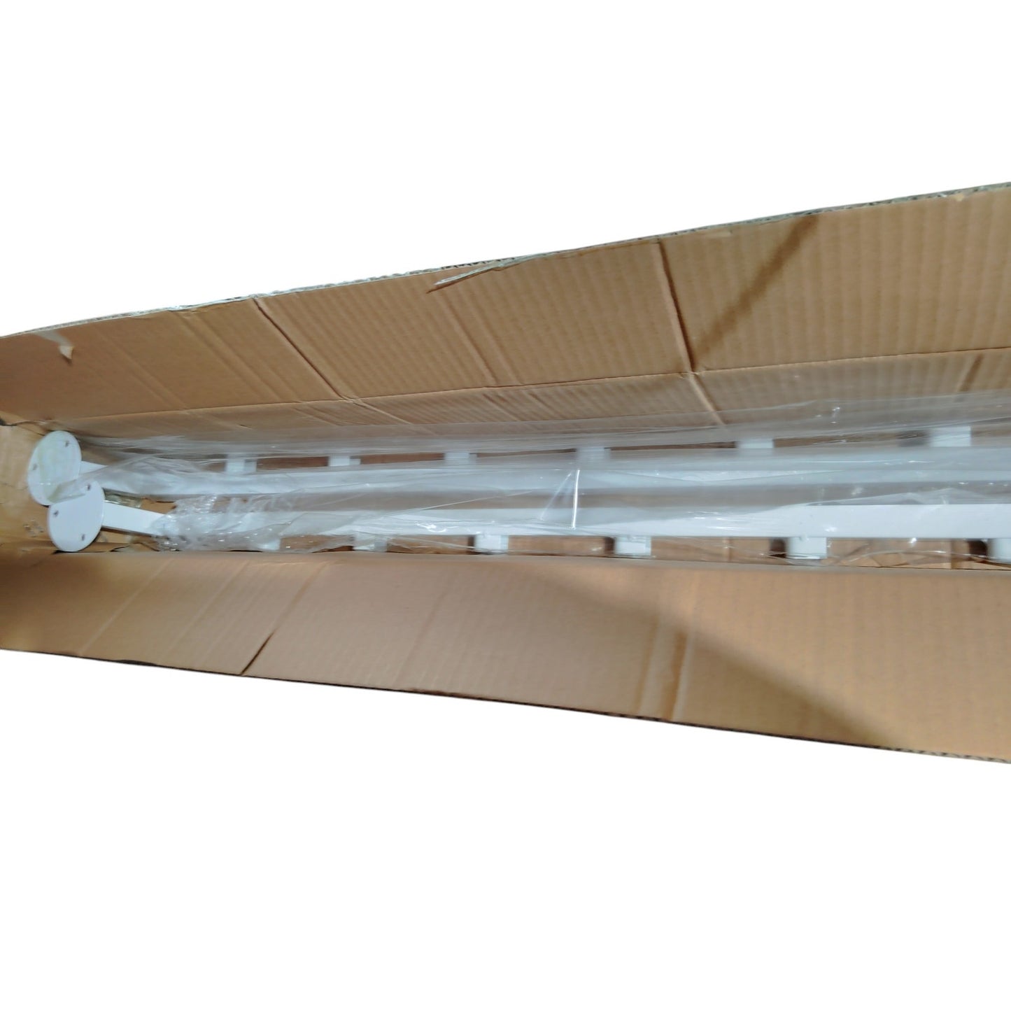 XPLKQXE Wall-Mounted Banner Rack 7-Lay White Pennant Display No Hardware