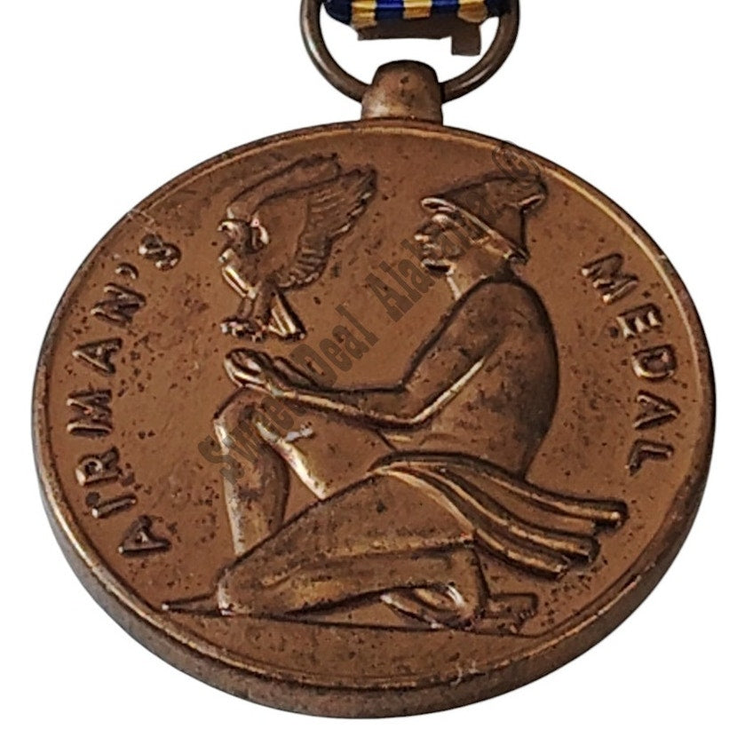 USAF Airman's Medal For Valor w/ Pinback, 1-3/8"D x 3-1/4"H Overall