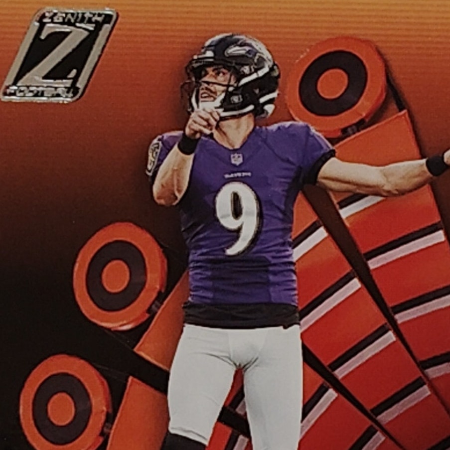 Justin Tucker, Baltimore Ravens, NFL 2022 Panini-Zenith Card 29, EX/NM