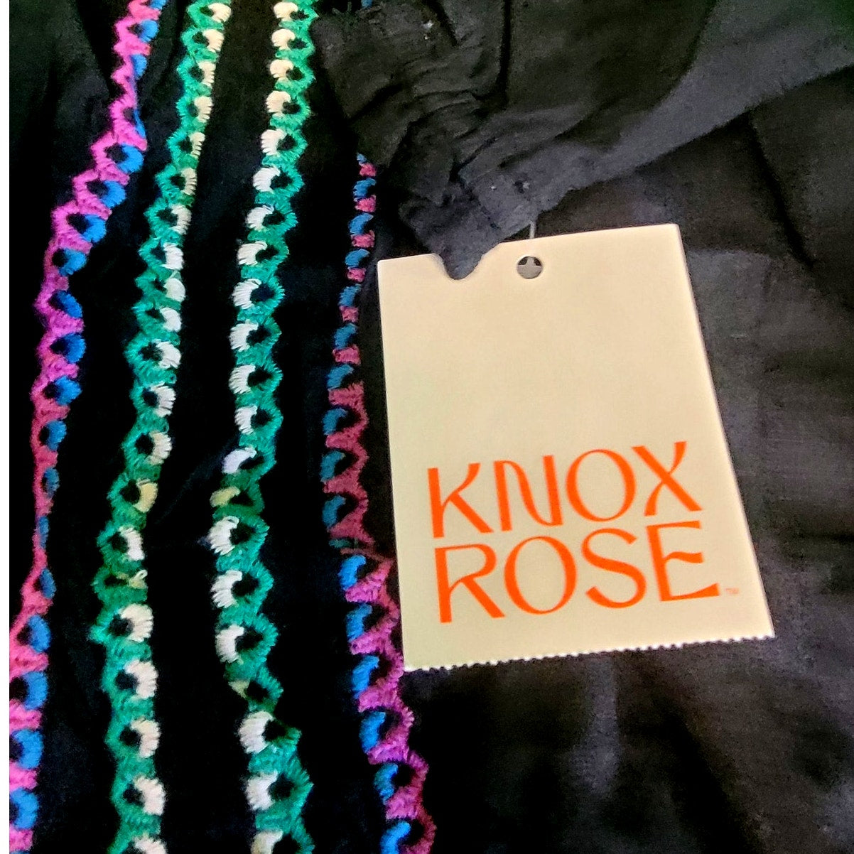 Women's Woven Halter Tank Top - Knox Rose, Black, Small