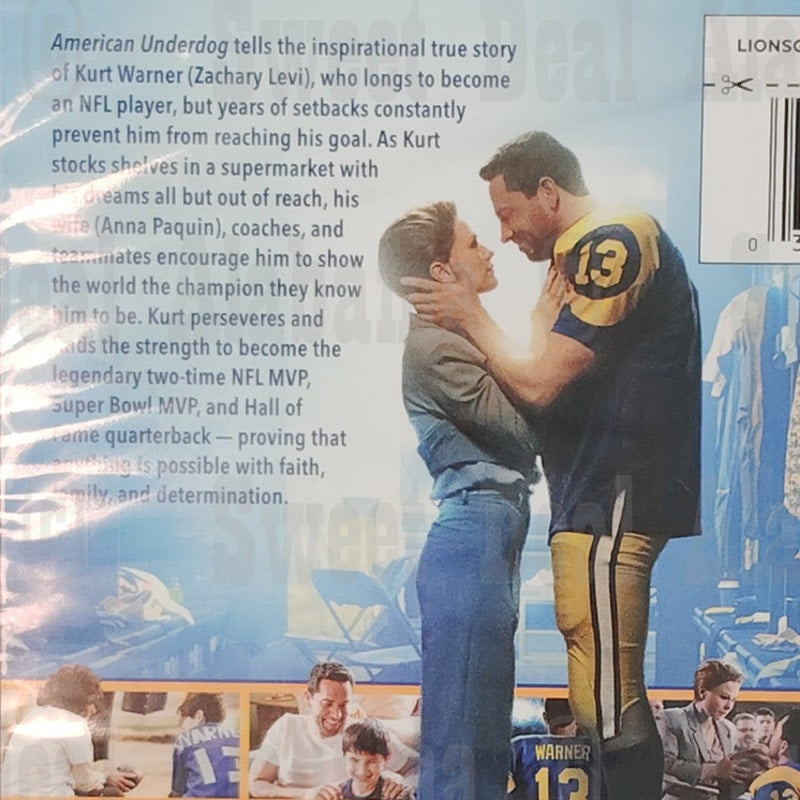 American Underdog (2021 DVD) 112 Minutes of Sports Drama, Dennis Quaid