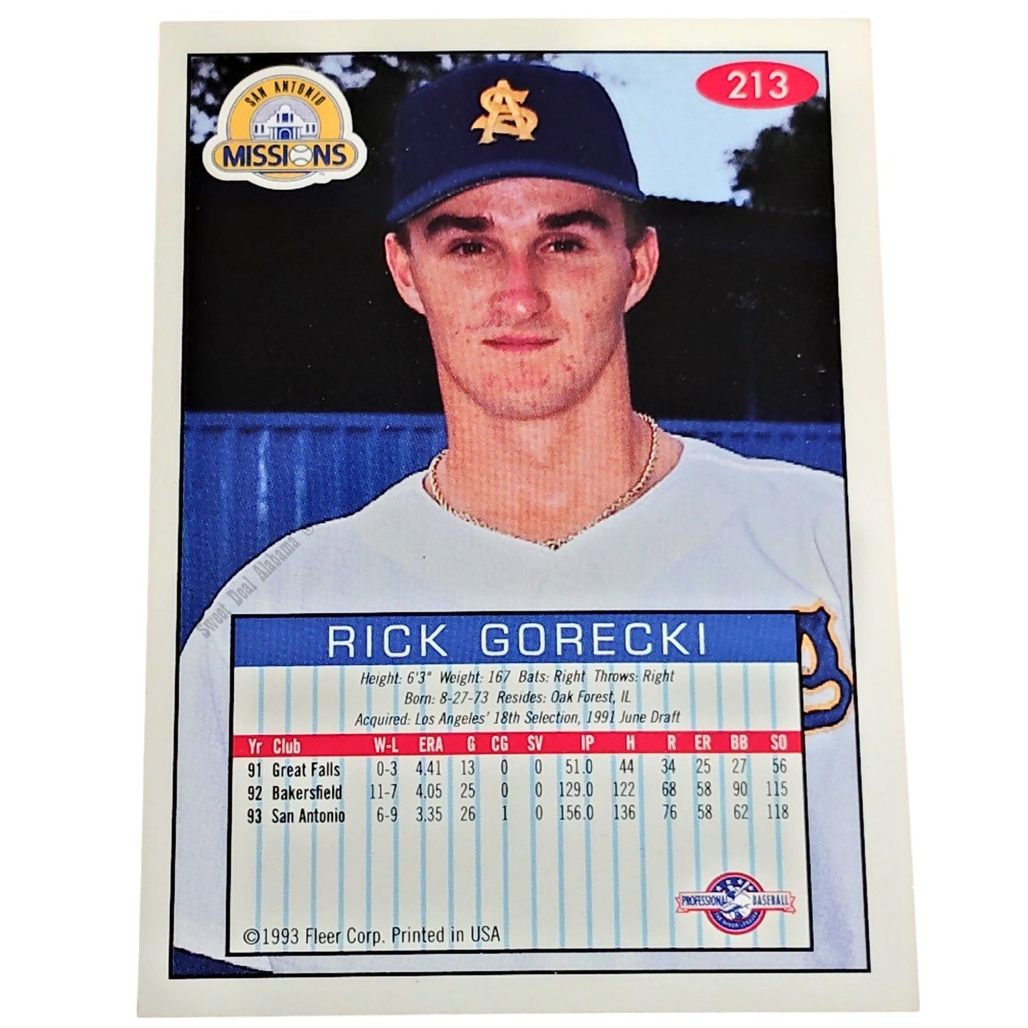 Rick Gorecki, San Antonio Missions, No. 213, 93-94 Fleer Excel Minor Leagues