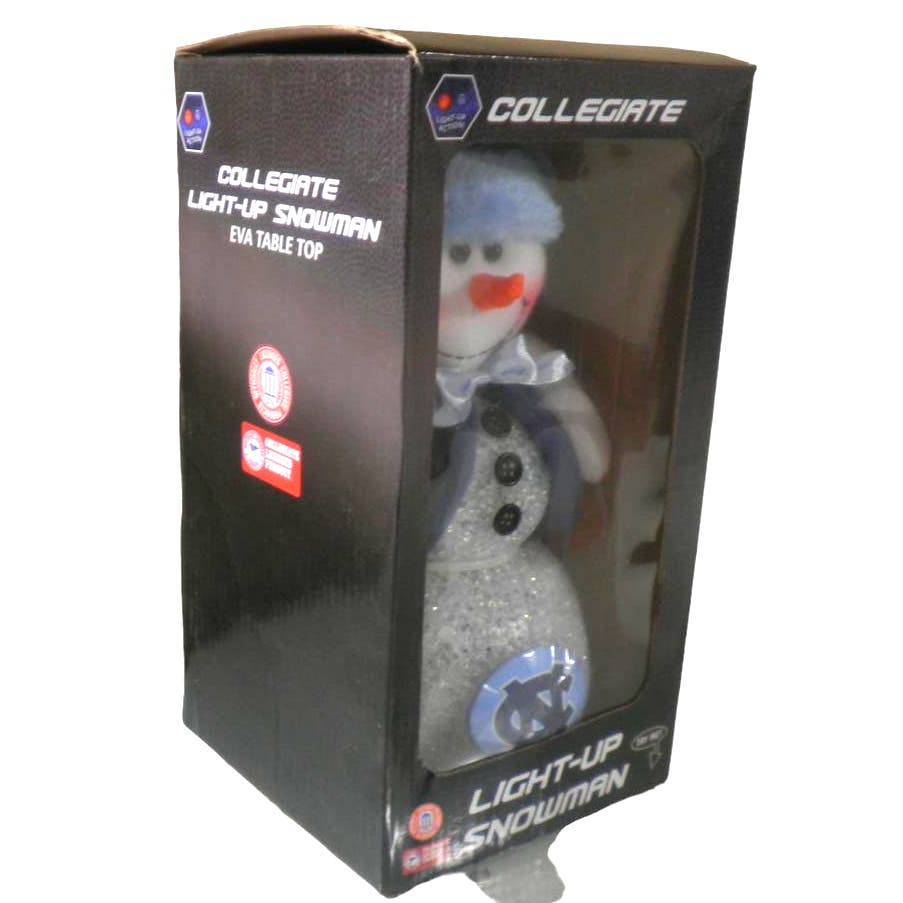 NCAA ACC North Carolina Tar Heels 10" Light-up Tabletop Snowman Tabletop Decor