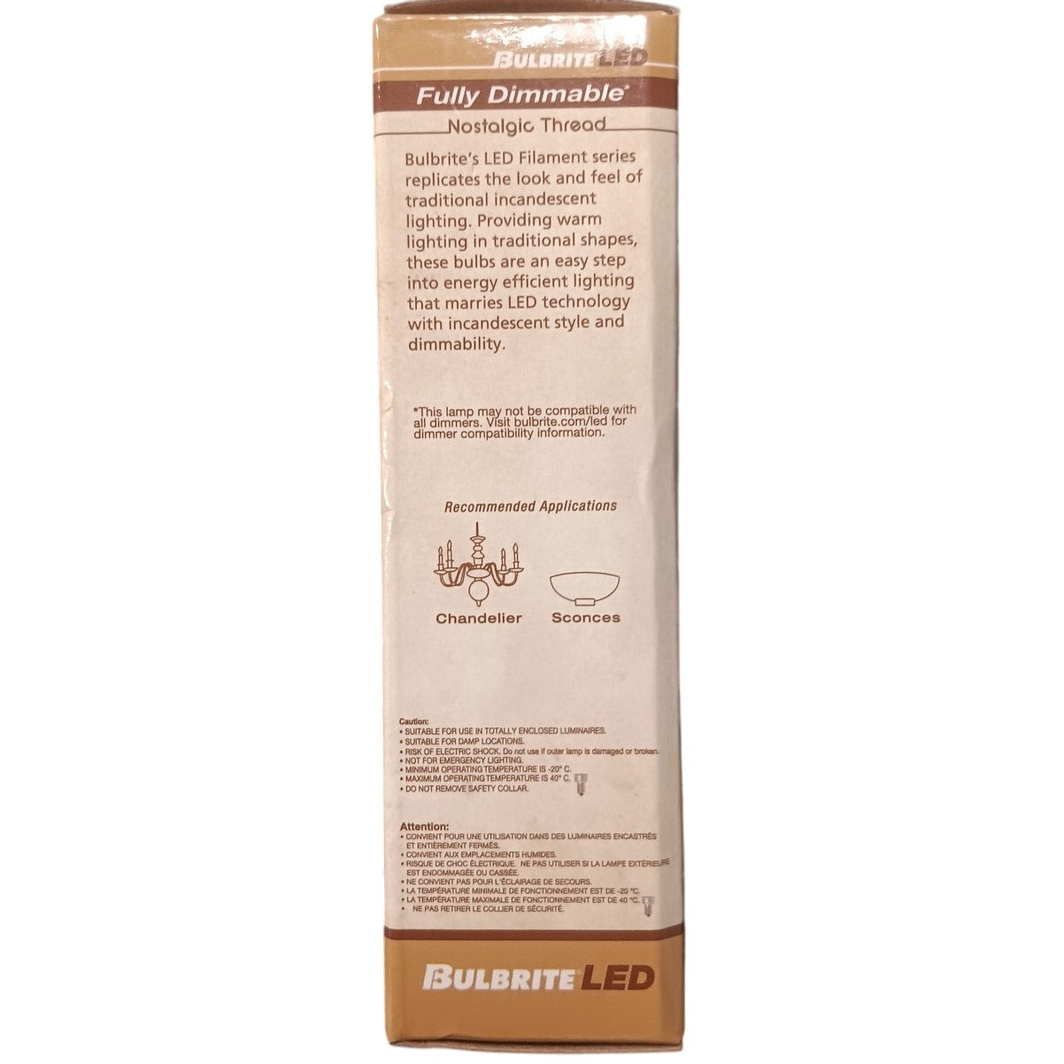 Four (4) Bulbrite 2.5W CA10 E12 LED Nostalgic Bulb - #776903