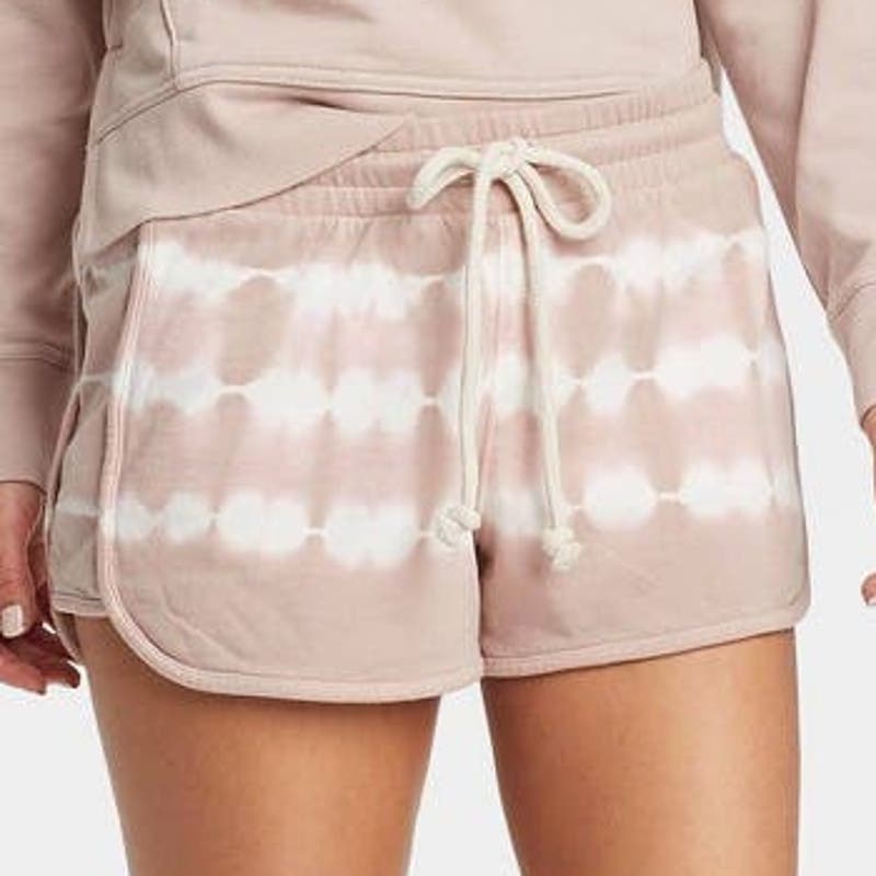Universal Thread Women's Mid-Rise French Terry Pull-On Shorts - LRG, Tie Dye Tan