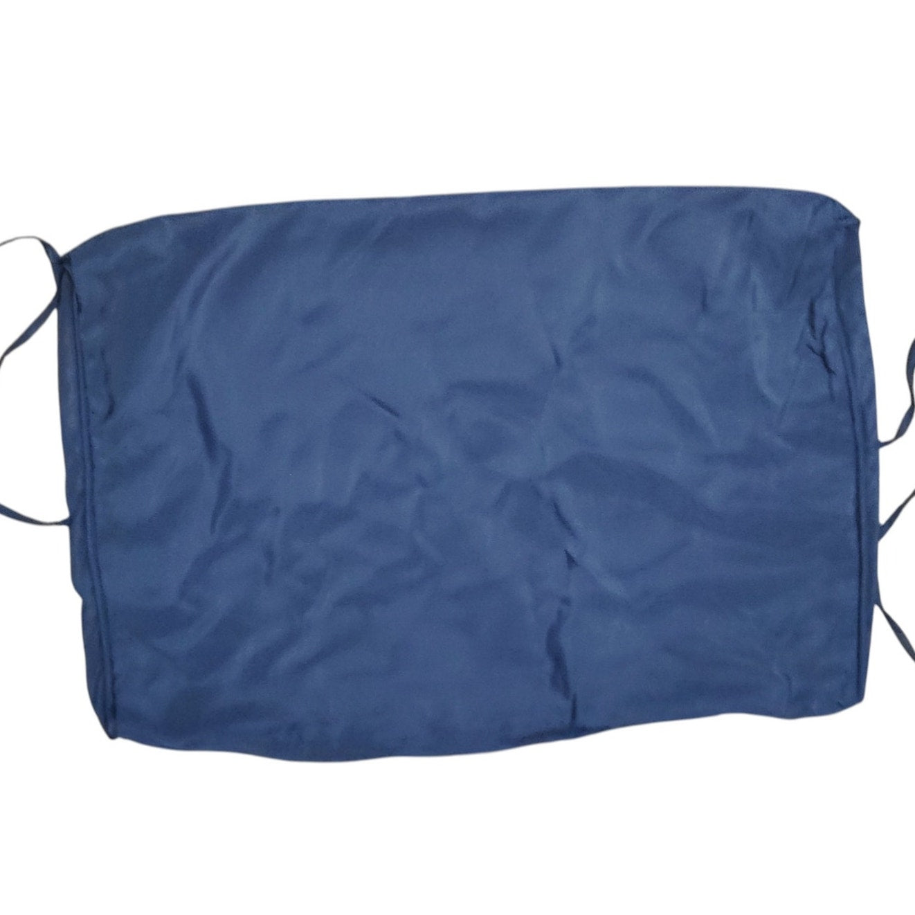 Outdoor Cushion Slipcover, Navy Blue 27"W×17"D×2"H, Hidden Zipper, Side Ties