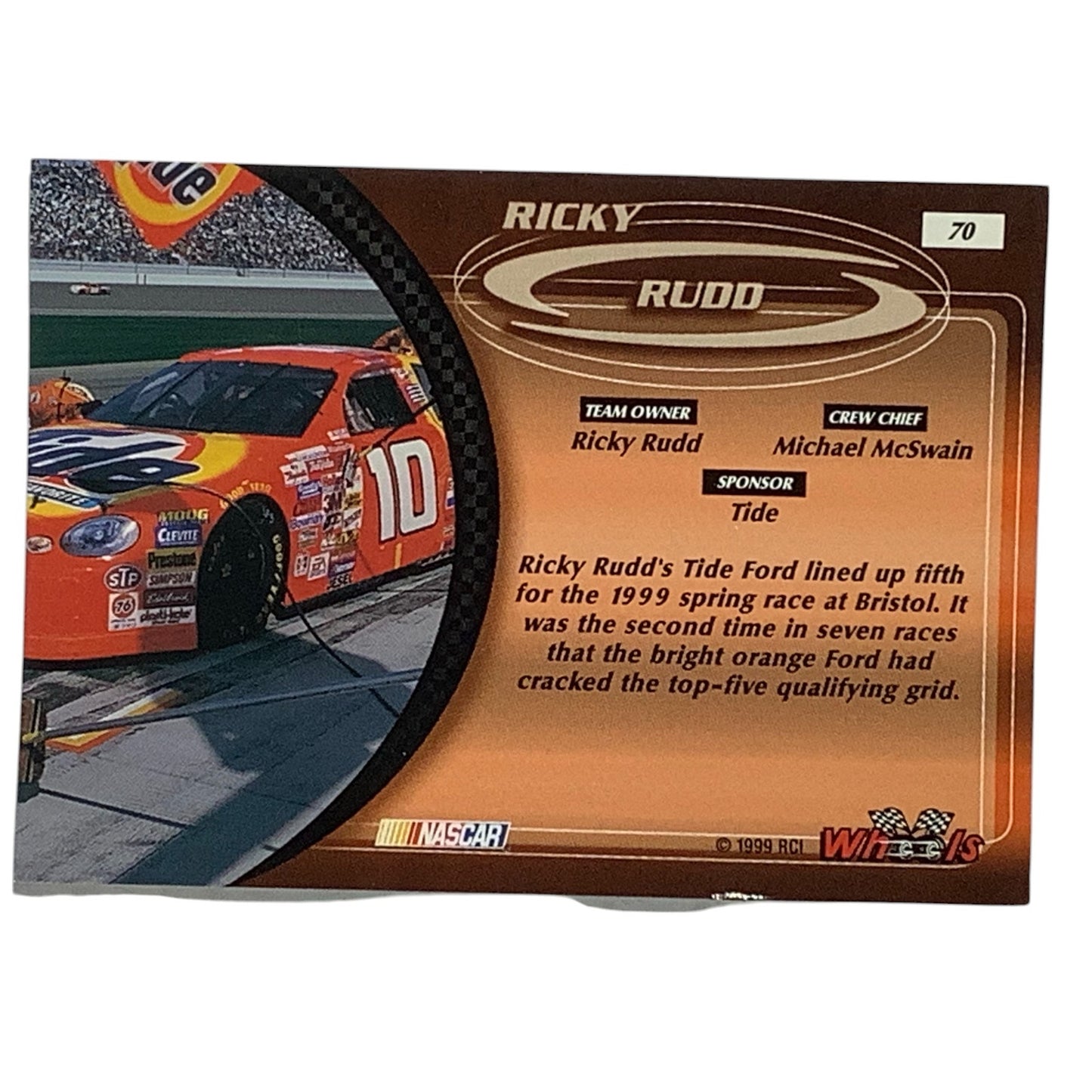 Ricky Rudd #10 Tide Ford Taurus, 1999 Wheels #70 NASCAR Winston Cup, NM+