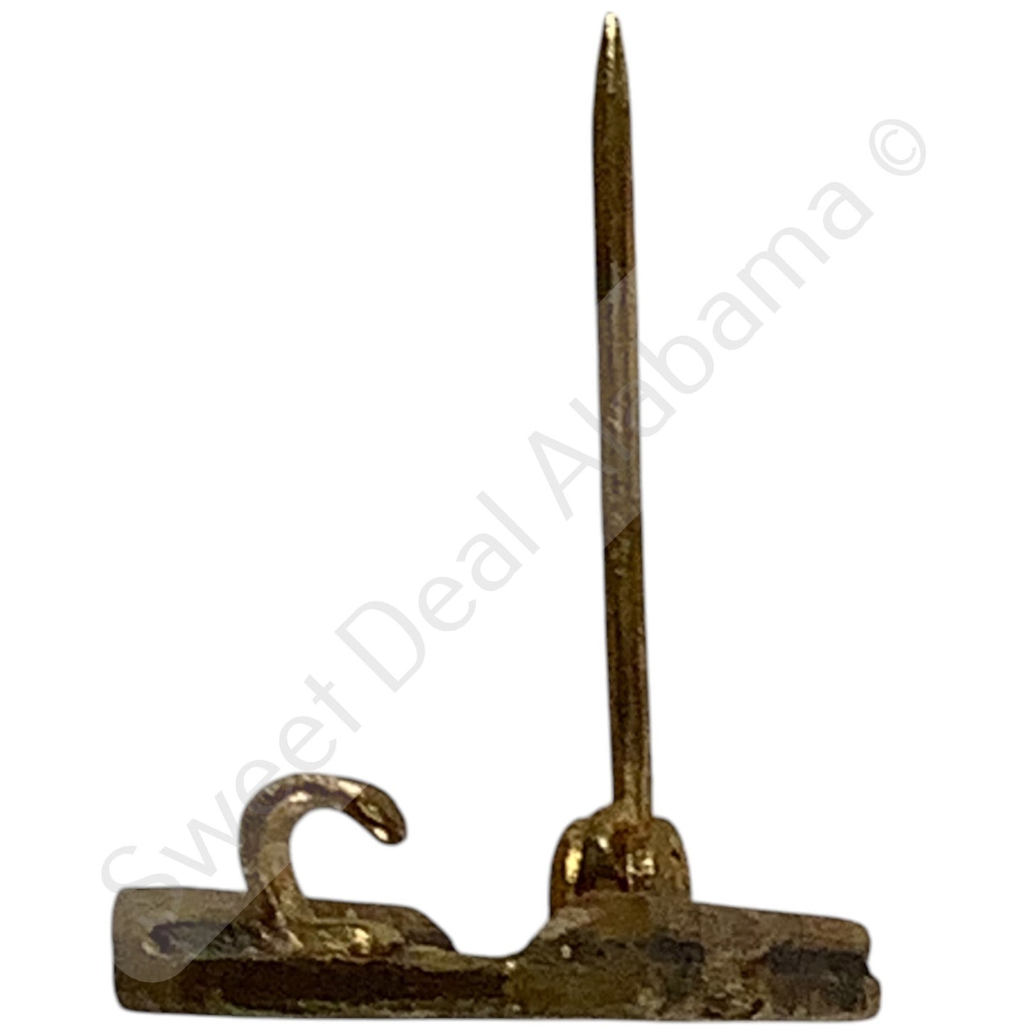 c.1910s Numeric "50", Brass Military C-Clasp Hat / Lapel / Collar Pin 3/8"H