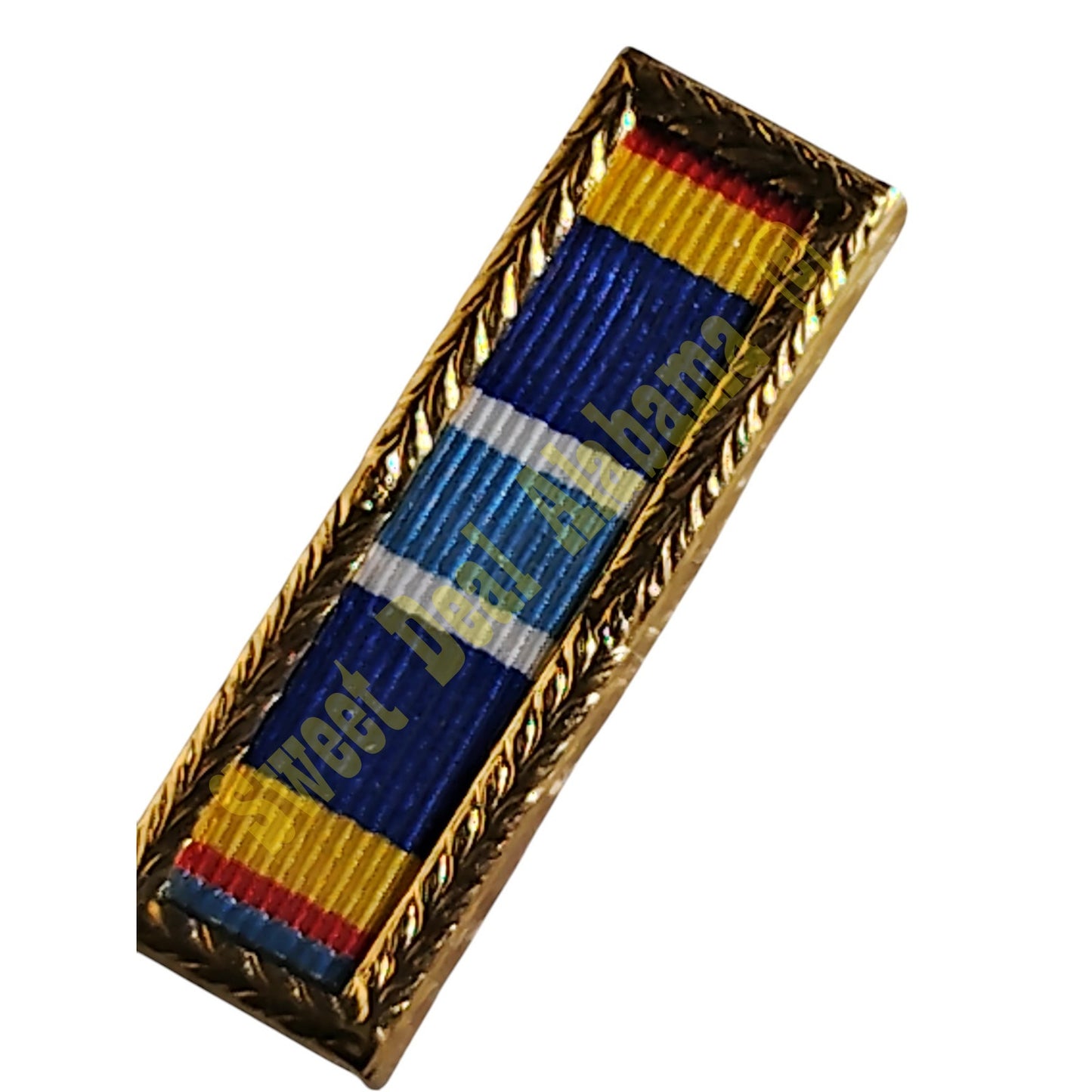 Air Force Expeditionary Service Ribbon, Small Leaf Gold Frame 1/2"H x 1-1/2"W