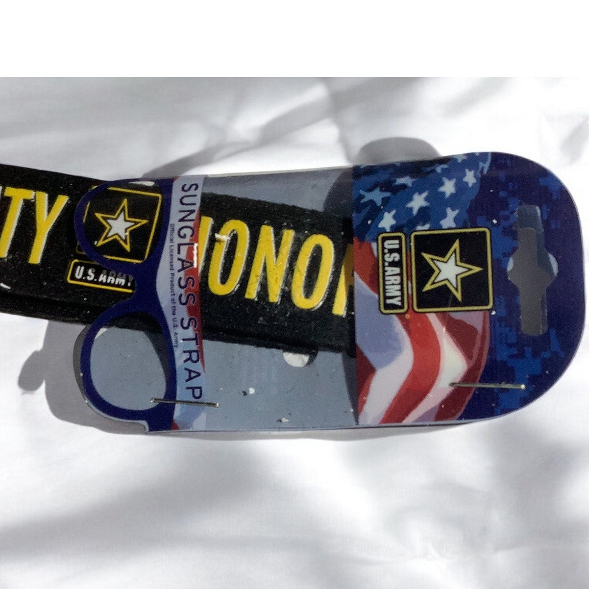 U.S. Army Glasses / Sunglasses Strap, Black, with Licensed U.S. Army Graphics