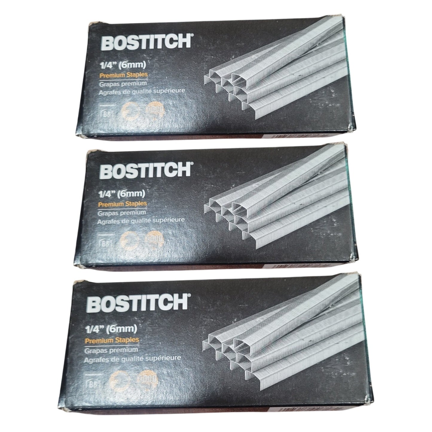 3 Boxes Bostitch Staples 1/4" Leg 5000/Box Standard Chisel Point Office Supply