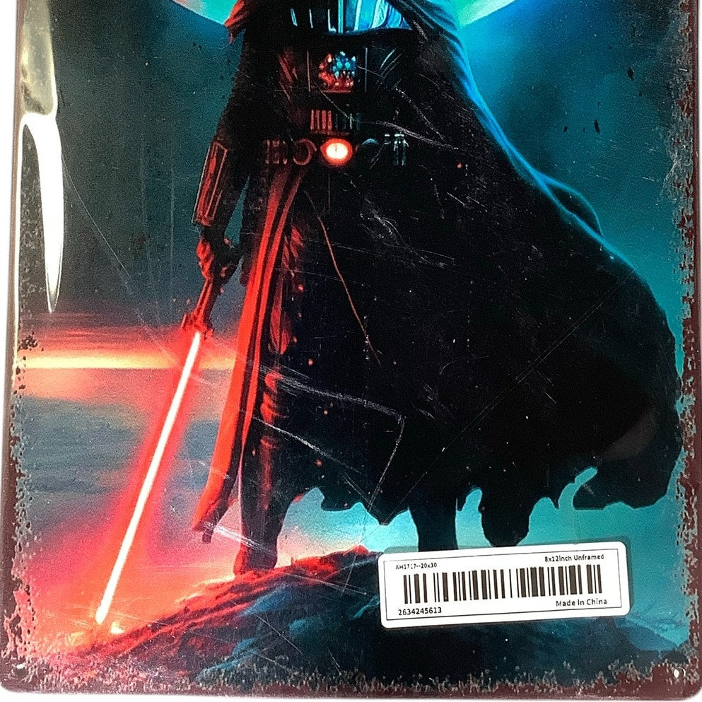 Star Wars Darth Vader w/ Laze Saber, 8" x 12" Vintage Metal Poster