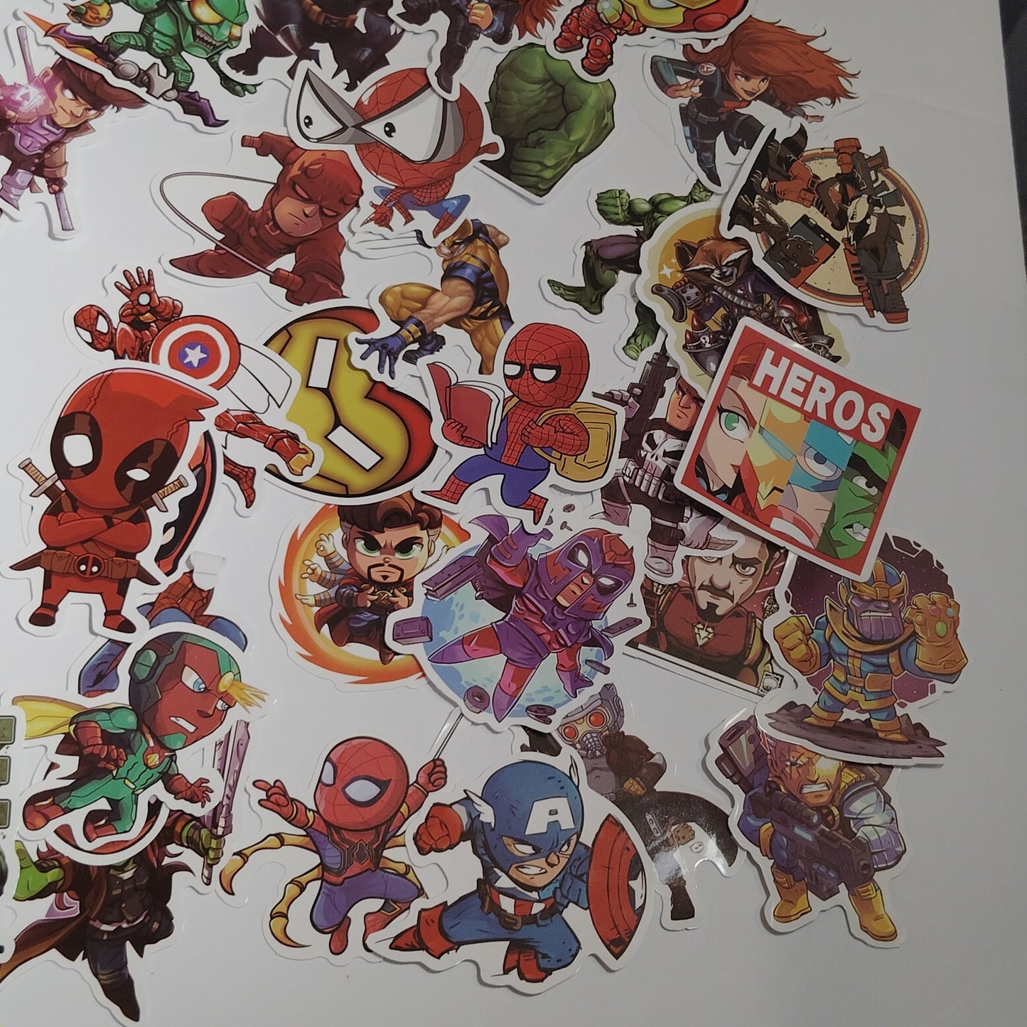 130‑Pc Marvel Chibi Vinyl Sticker Pack Waterproof Laptop Water Bottle Decals