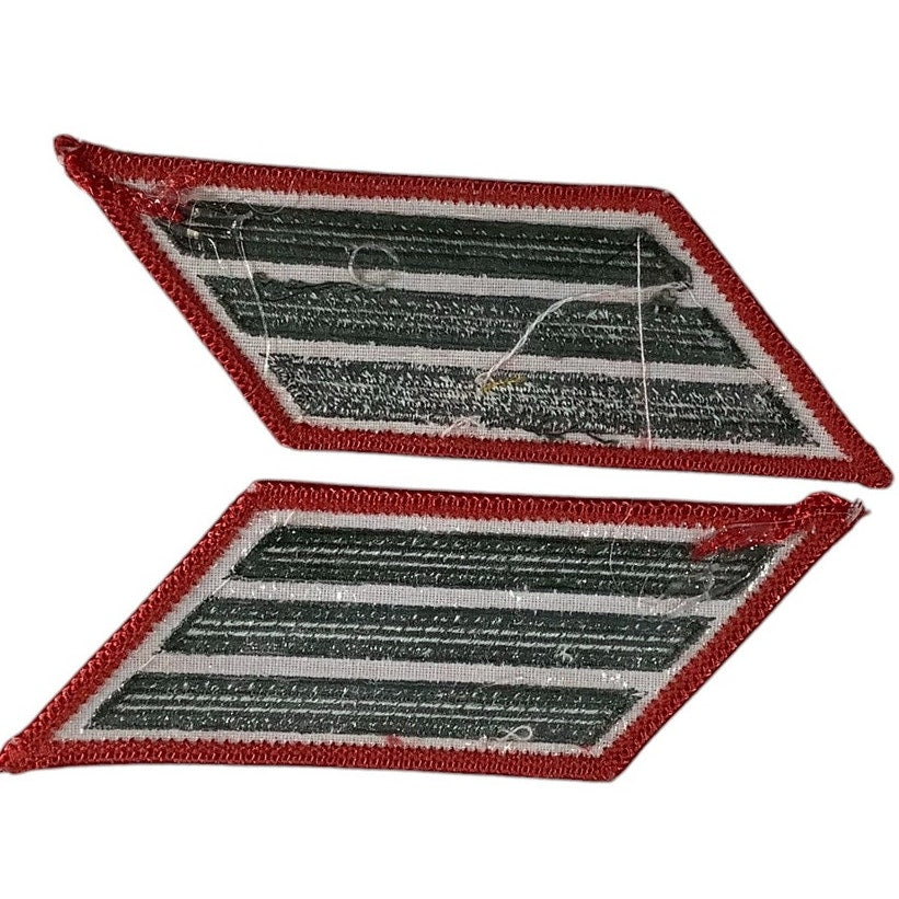 1 Set- 12 Year US Marine Corps Service 3 Stripes - Small Size - Green on RED