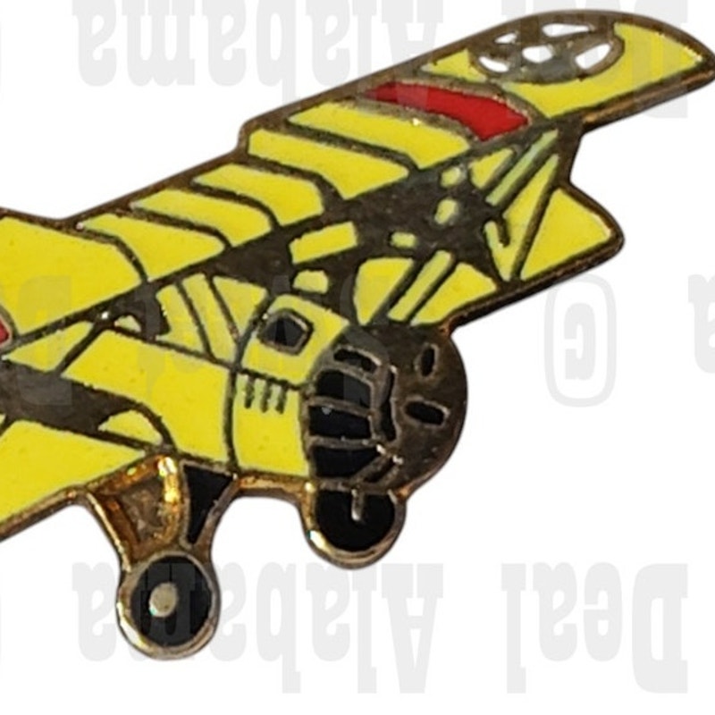 Stearman N2S Aircraft, Collector's Hat, Lapel, Brooch Pin 1-1/4"W x 3/4"H