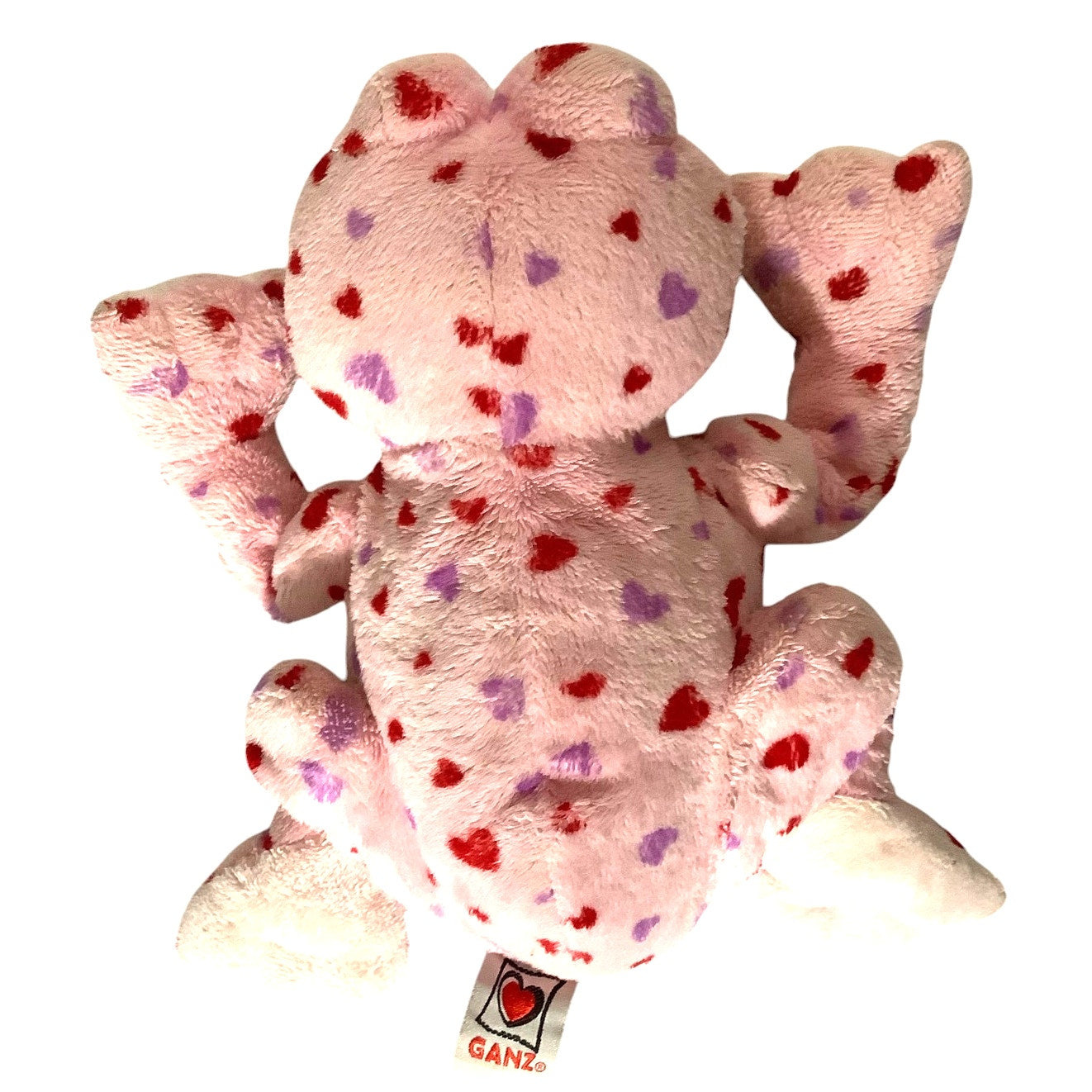 2010 Webkinz Ganz Love Frog, Pink with Red/Purple Hearts, 9" EUC
