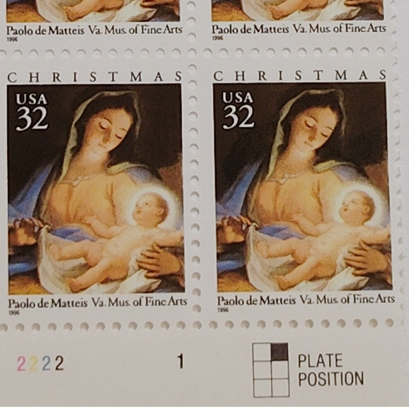 Block of 6 – 1996 USA 32¢ Traditional Christmas MNH Scott 3112 Plate Block