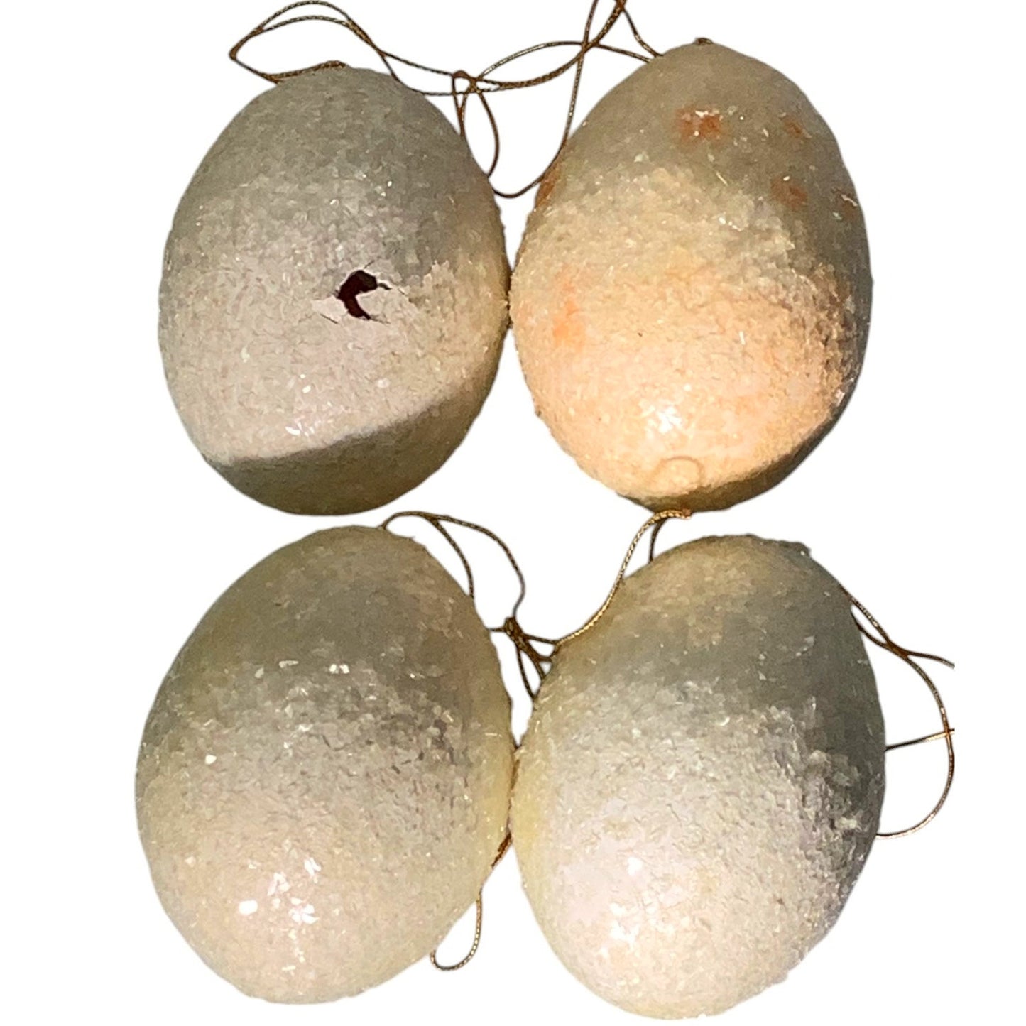Lot of 4, Handcrafted Eggshell Diorama Ornaments, Vintage 1976,