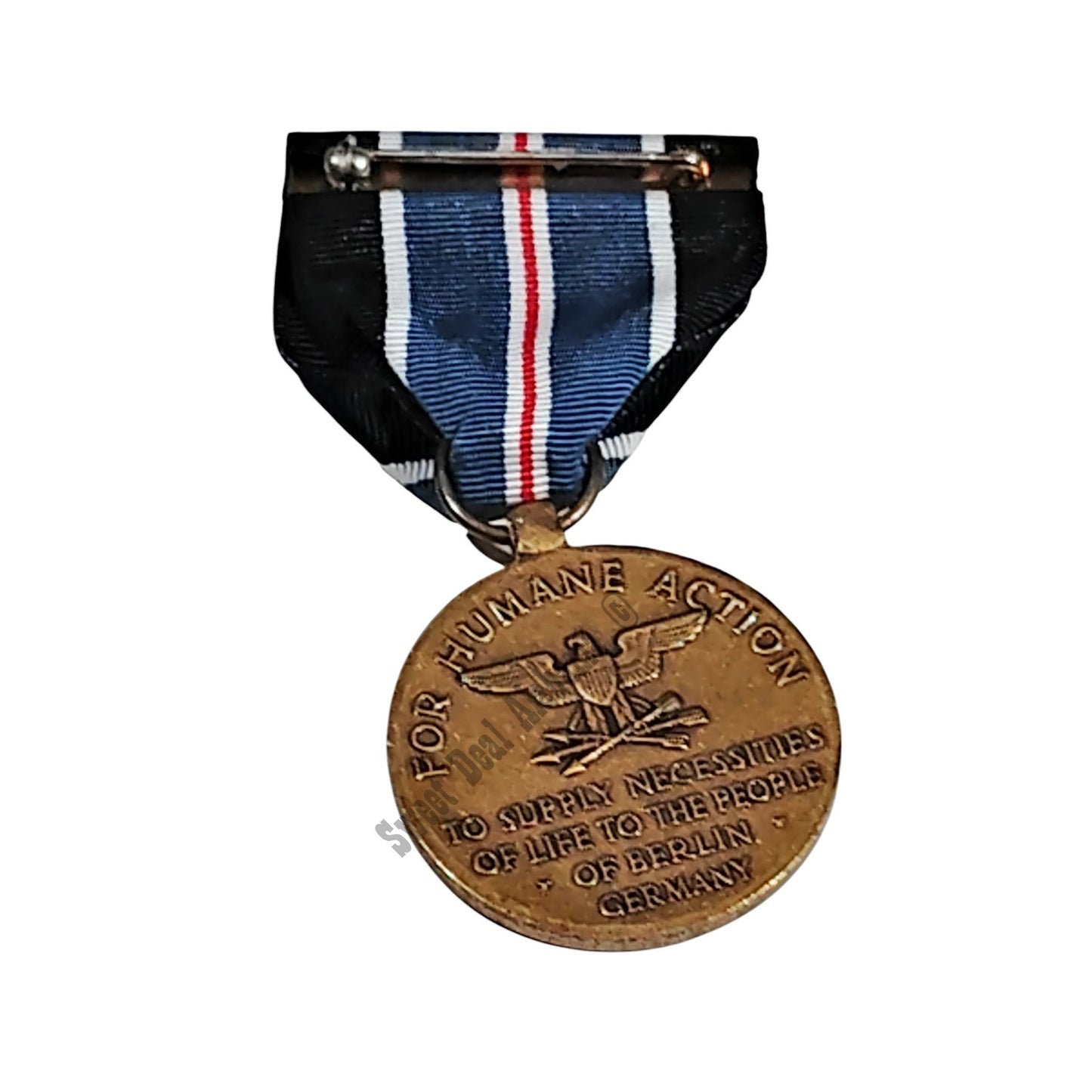 Medal for Humane Action w/ Pinback, 1-1/4"D Medal x 2-7/8"H Overall