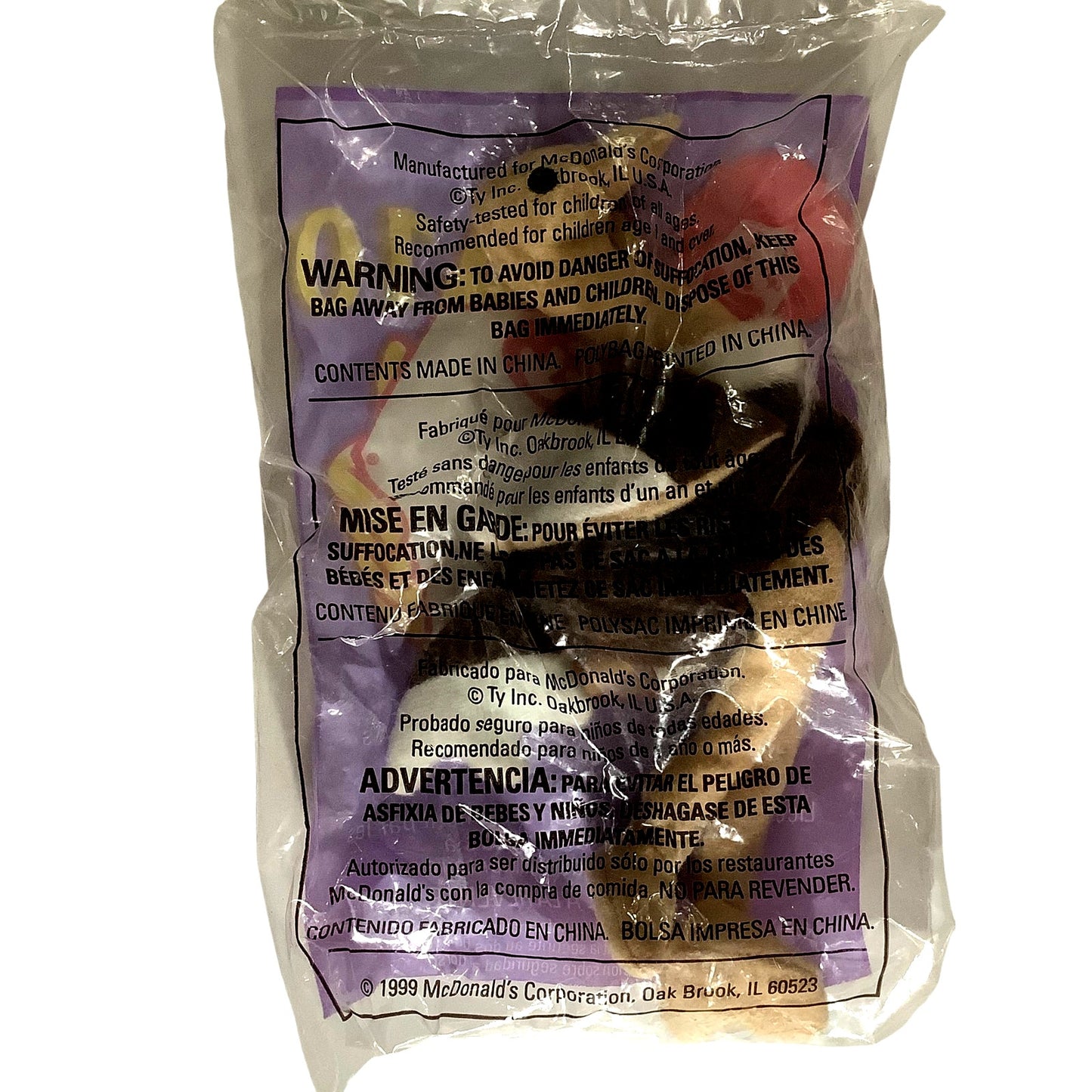 TY Teenie Beanie Babies - Stretchy the Ostrich, McDonald's 1999 Happy Meal, NIP