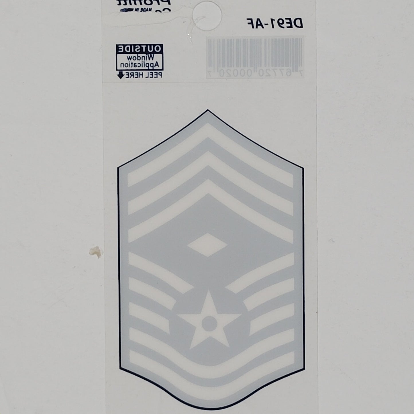 USAF Chief Master Sergeant First Sergeant (E-9) Mylar Vinyl Decal – 2.25" x 3.5"