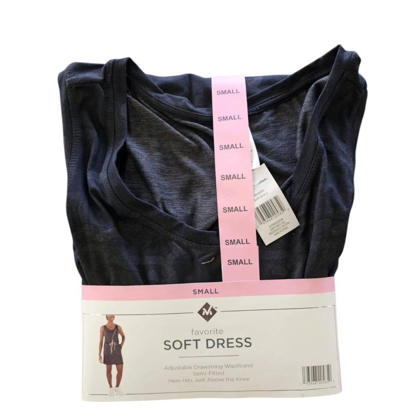 Member's Mark Pullover Drawstring Dress – Black Small | Sleeveless Scoopneck