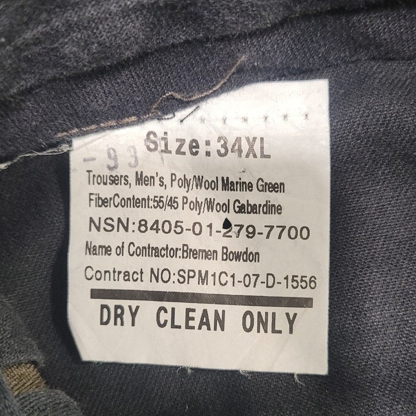 Breman Bowdon Class A Trousers - 34XL - 55/45 Poly-Wool Blend, USMC Shade 2212