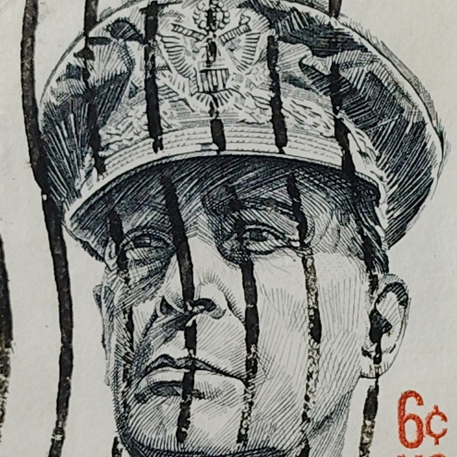 1971 US 6c General Douglas MacArthur Stamp #1424 Used Cancelled Military