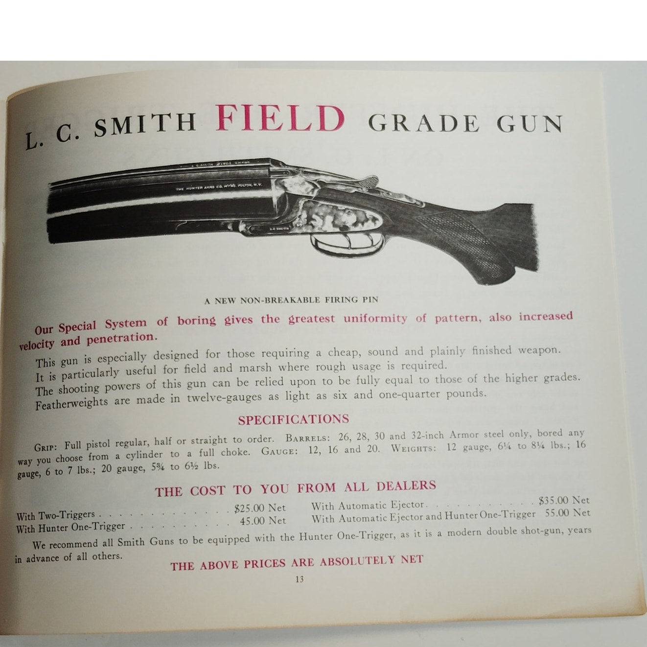 L.C. Smith “New Designs in Guns” Catalog – 1913 – Hunter Arms Co. – 16 Pages