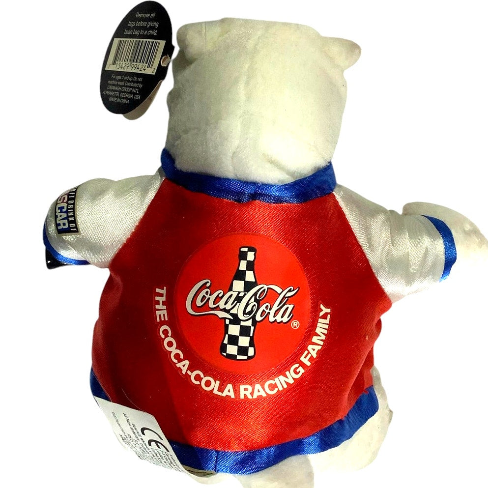 1999 Coca-Cola / Dale Jarrett #88 Polar Bear Pellet Plush 6"H x 5"W x 3"D