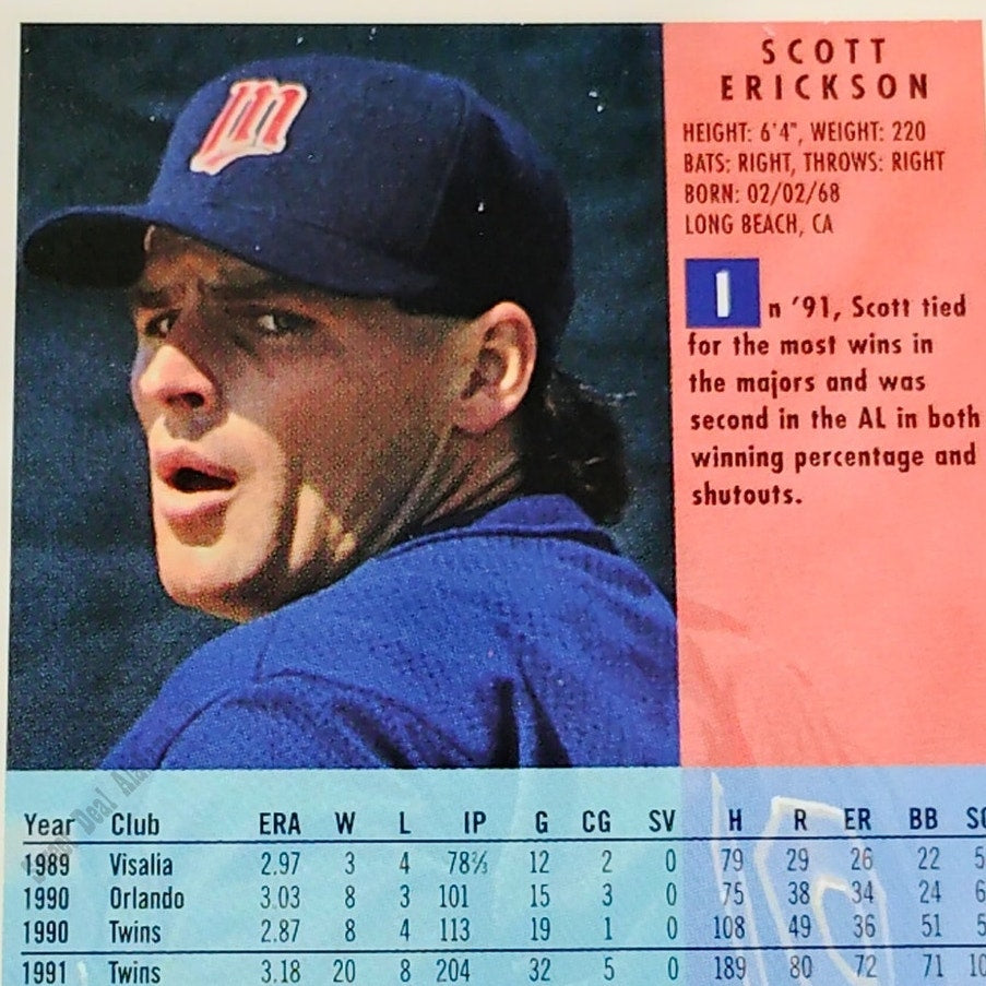 Scott Erickson, Minnesota Twins, #202, 1994 Fleer Baseball Collector's Card