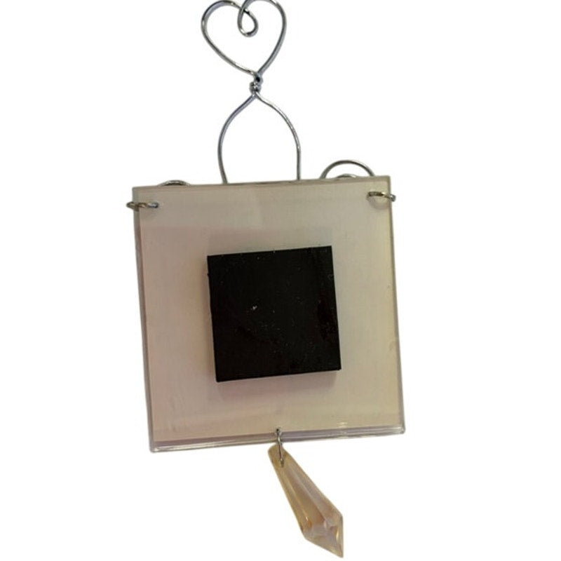 Vintage Hydrangea Glass Tile Hanging Magnet Inspirational 5‑1/2" Height
