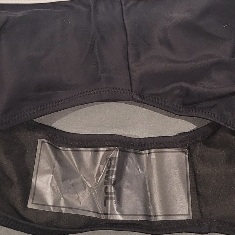 BMJL High Waisted V Neck 2-Piece Color Block Cheeky Bathing Suit, M, Black