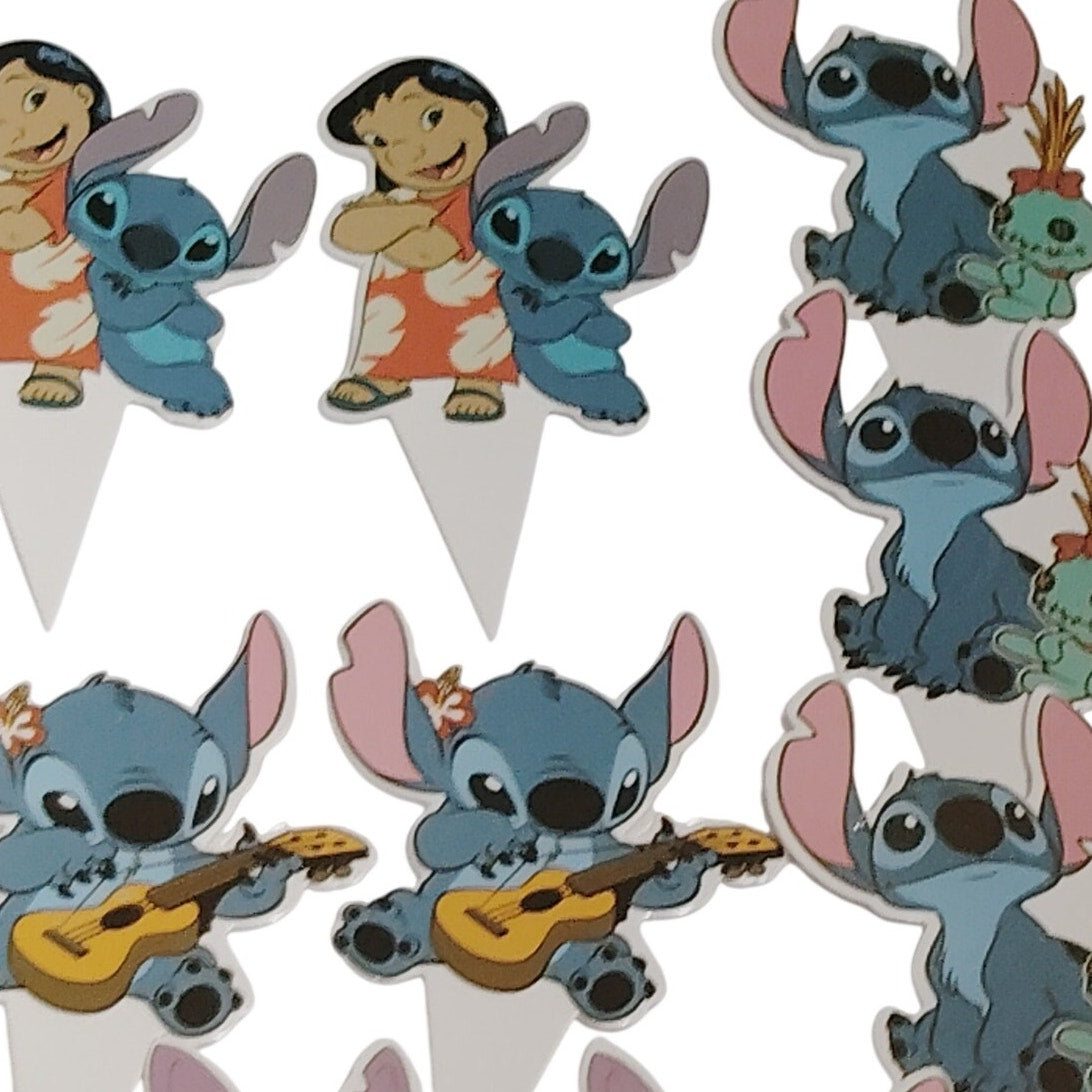 24 Ct Lilo & Stitch Cupcake Toppers Party Decorations