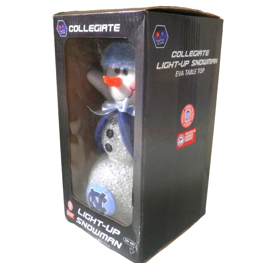 NCAA ACC North Carolina Tar Heels 10" Light-up Tabletop Snowman Tabletop Decor