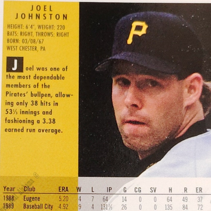 Joel Johnston, Pittsburgh Pirates, #610, 1994 Fleer Baseball Collector's Card