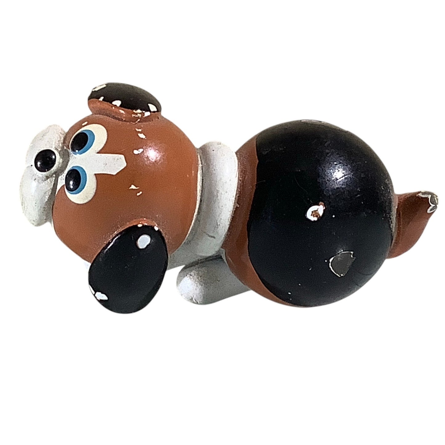 Miniature Glass and Clay Marblies Beagle Dog Figurine 3/4"H x 1-1/2"L