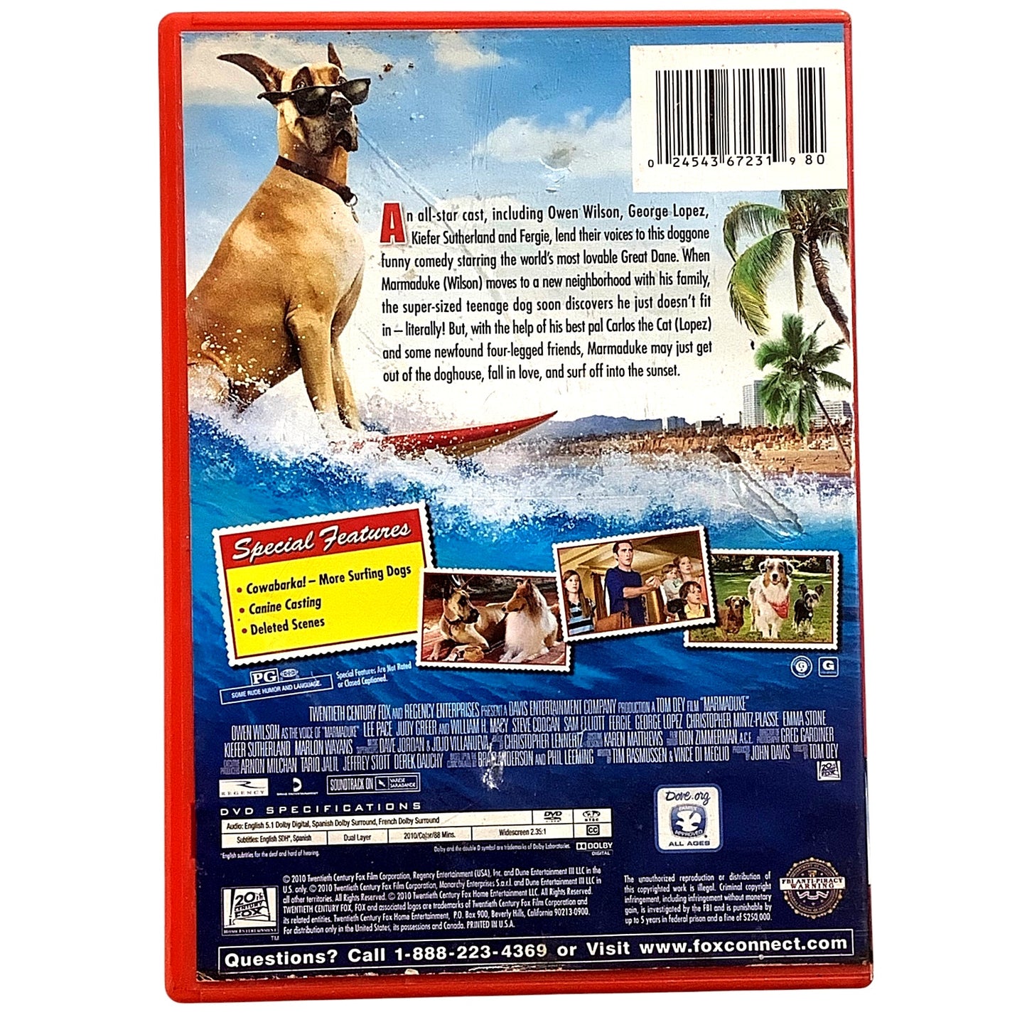 Marmaduke 2010 DVD, 88 Minutes of Comedy with George Lopez, Owen Wilson