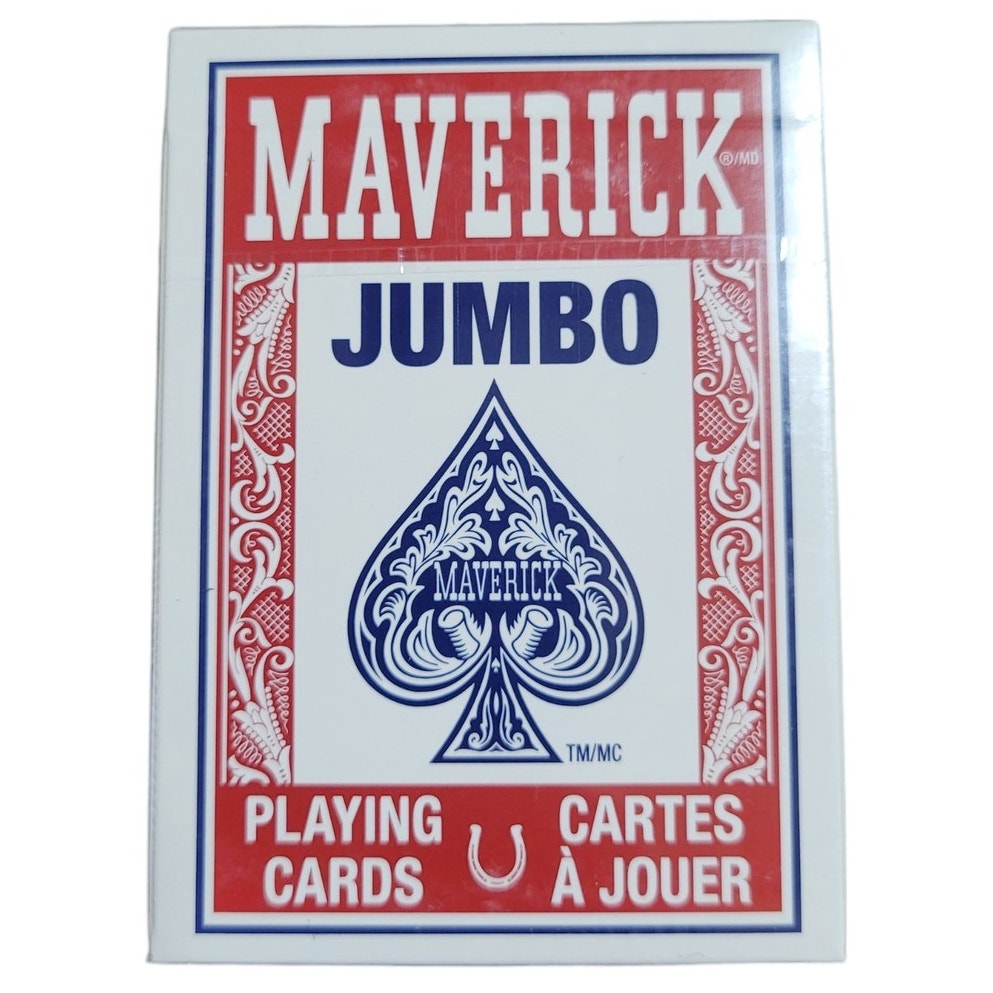 2 Decks, Maverick Jumbo Index Playing Cards, Red Back, New in Packages