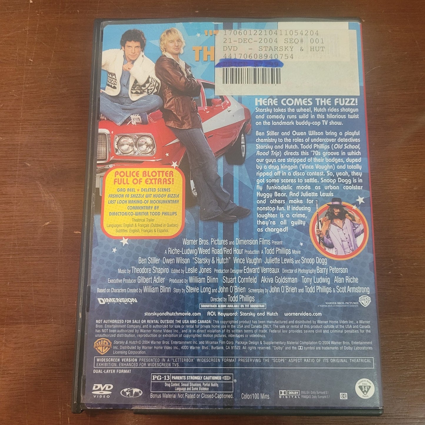 Starsky & Hutch DVD 2004 Widescreen Edition – Ben Stiller, Owen Wilson