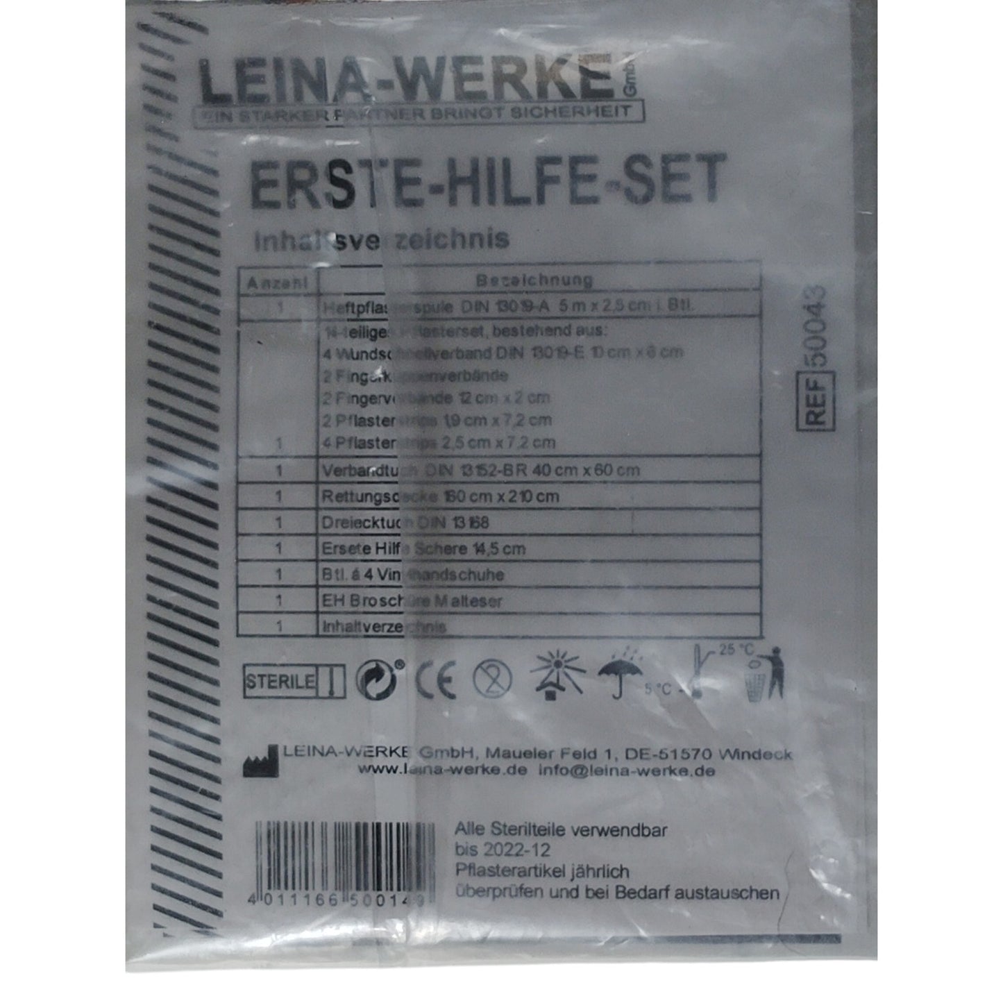 German Vehicle First Aid Kit – Verbandmittelsortiment DIN 13164, Leina-Werke, Malteser Promo Insert
