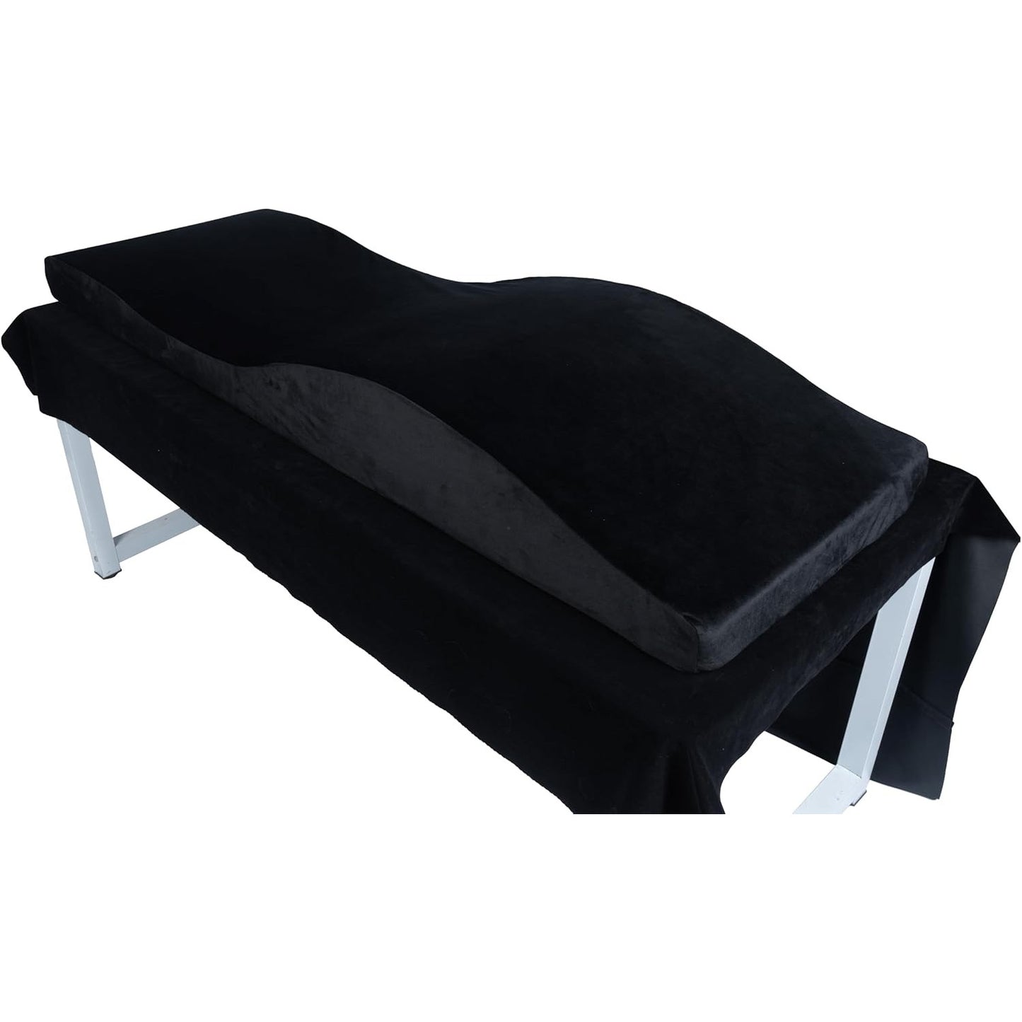 Lash Bed Topper – 70" x 23" – Curvy Ergonomic Massage Foam Cushion with Removable Cover – Salon Lash Extension Bed Topper