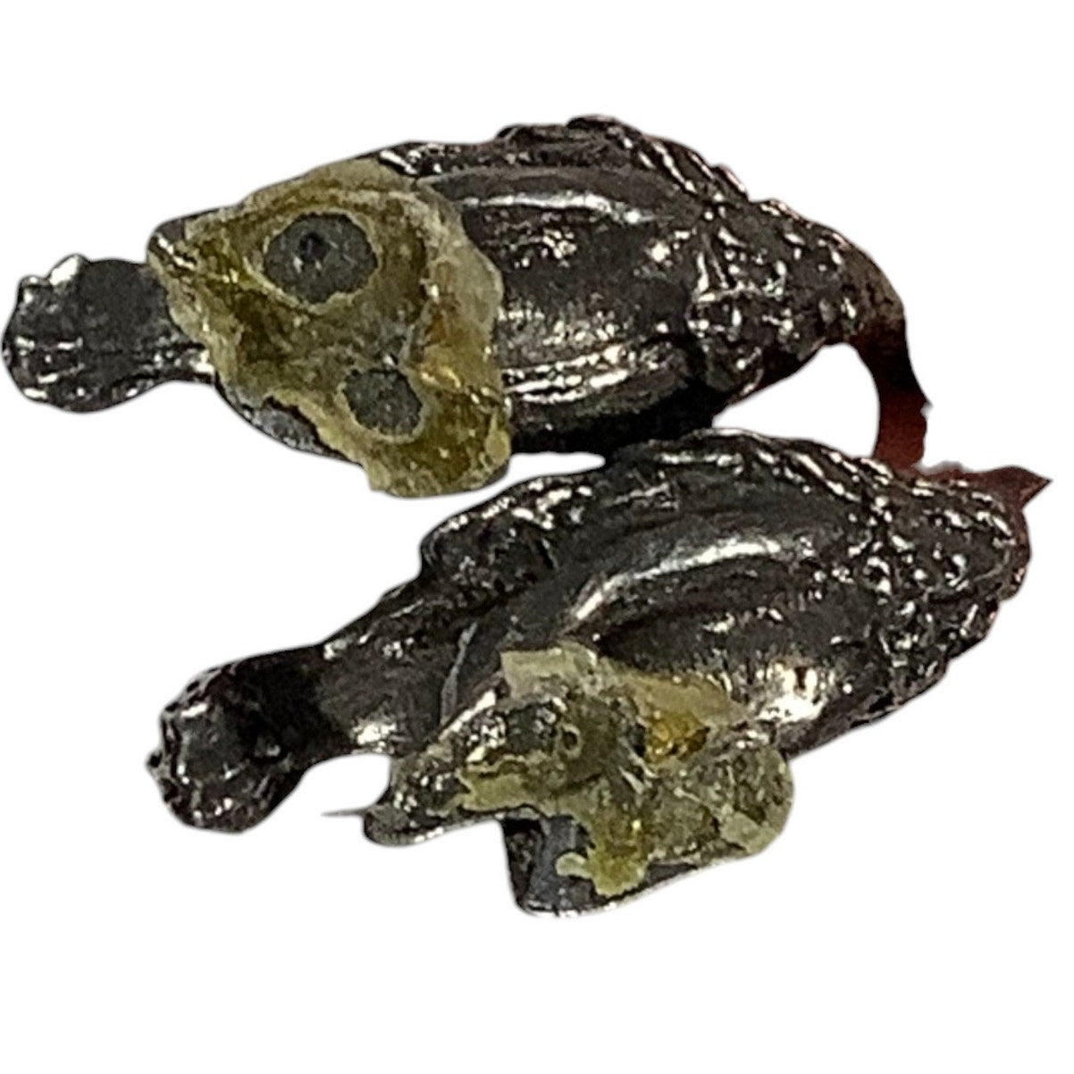 Set of 2 Vintage Ostrich Pewter Figures, Each one is Aprox. 1-3/4"W X 1-3/4"H