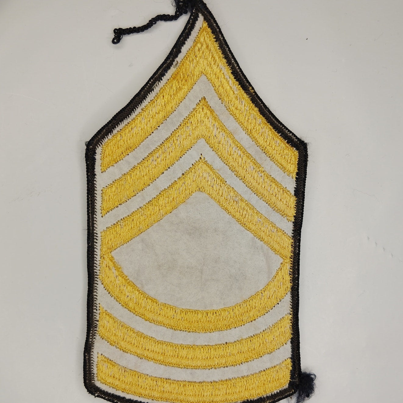 US Army Master Sergeant MSG E‑8 Gold on Green Rank Chevron 3" × 5‑7/8"